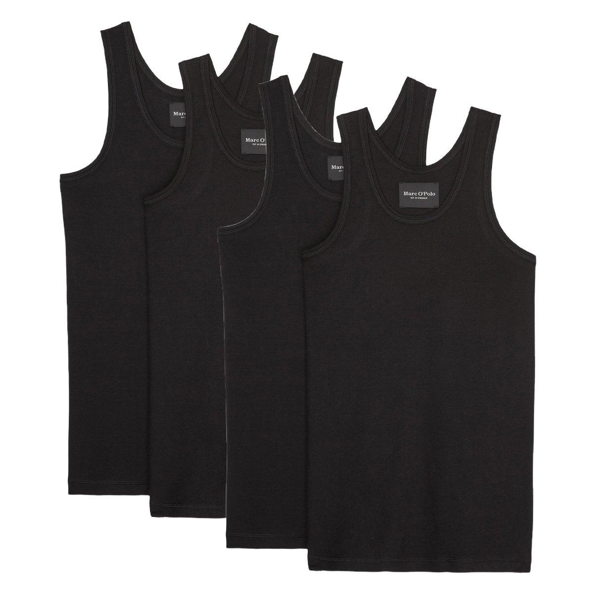 Image of 4er Pack Iconic Rib Organic Cotton - Unterhemd Tanktop Herren Schwarz XXL