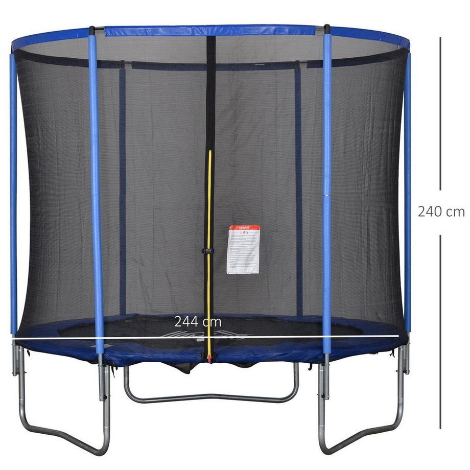 Northio  Trampolino Elastico Con Rete Di Sicurezza Trampolino Da Giardino Per Interni Ed Esterni Per Bambini E Adulti In Acciaio Fino A 113,6 Kg Ø244 X 240H Cm 
