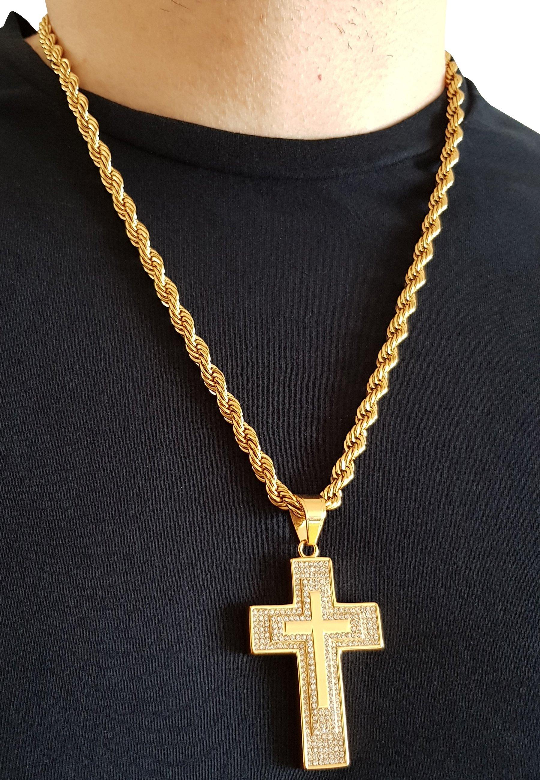 HEBE JEWELS  Chaîne Big Cross, HIP-HOP-STYLE 