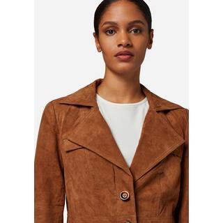 RICANO  Manteau en cuir  Lucy, avec boutons et col réversible 