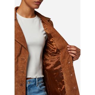 RICANO  Manteau en cuir  Lucy, avec boutons et col réversible 