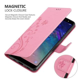 Cadorabo  Hülle für Samsung Galaxy A6 PLUS 2018 Blumen Design Magnetverschluss 