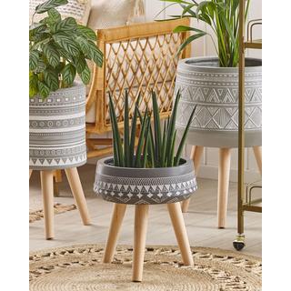 Beliani Blumenkübel aus Magnesiumoxid Boho MOUSSATA  