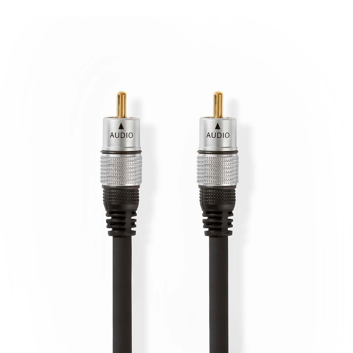 Image of Digital Audio Kabel | RCA Hane | RCA Hane | Guldplaterad | 1.50 m | Rund | PVC | Antracit | Låda