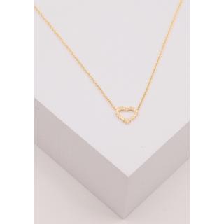 MUAU Schmuck  Collier Herz Gelbgold 750/18K Diamant 0.08ct. 45cm 