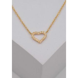 MUAU Schmuck  Collier Herz Gelbgold 750/18K Diamant 0.08ct. 45cm 