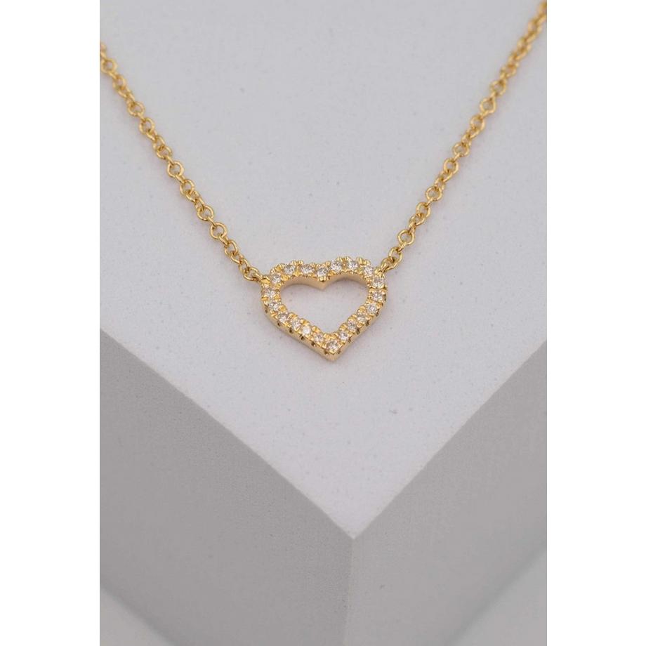 MUAU Schmuck  Collier Herz Gelbgold 750/18K Diamant 0.08ct. 45cm 
