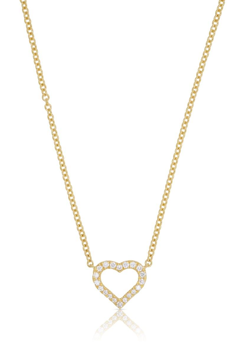 MUAU Schmuck  Collier Herz Gelbgold 750/18K Diamant 0.08ct. 45cm 