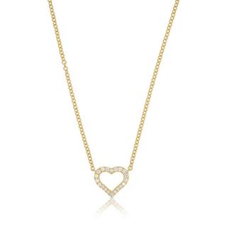 MUAU Schmuck  Collier Herz Gelbgold 750/18K Diamant 0.08ct. 45cm 