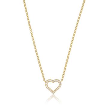 Collier Herz Gelbgold 750/18K Diamant 0.08ct. 45cm