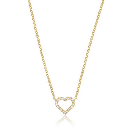 MUAU Schmuck  Collier Herz Gelbgold 750/18K Diamant 0.08ct. 45cm 