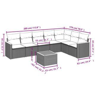 VidaXL Ensemble de canapés de jardin rotin synthétique  