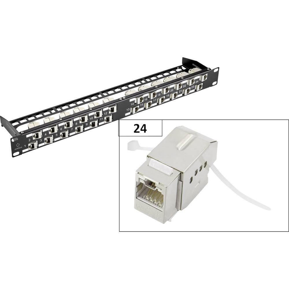 Renkforce  24 Port CAT 6a KS10 Keystone Patchpanel Modular 45° 