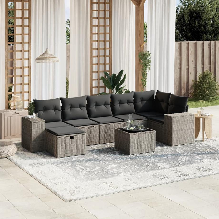 VidaXL set divano da giardino Polirattan  