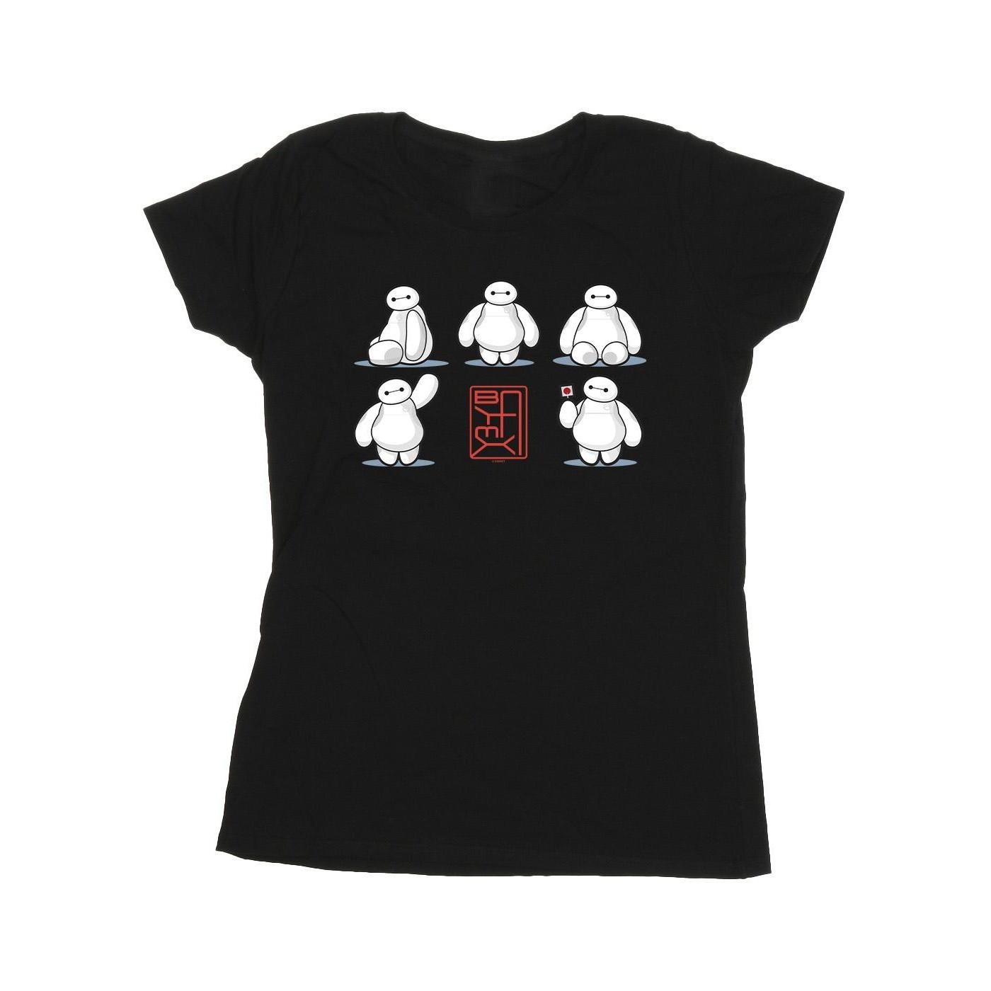 Image of Big Hero 6 Baymax Many Poses Tshirt Damen Schwarz XL