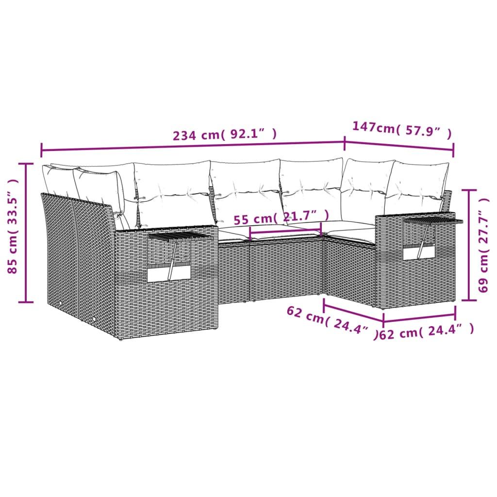 VidaXL Ensemble de canapés de jardin rotin synthétique  