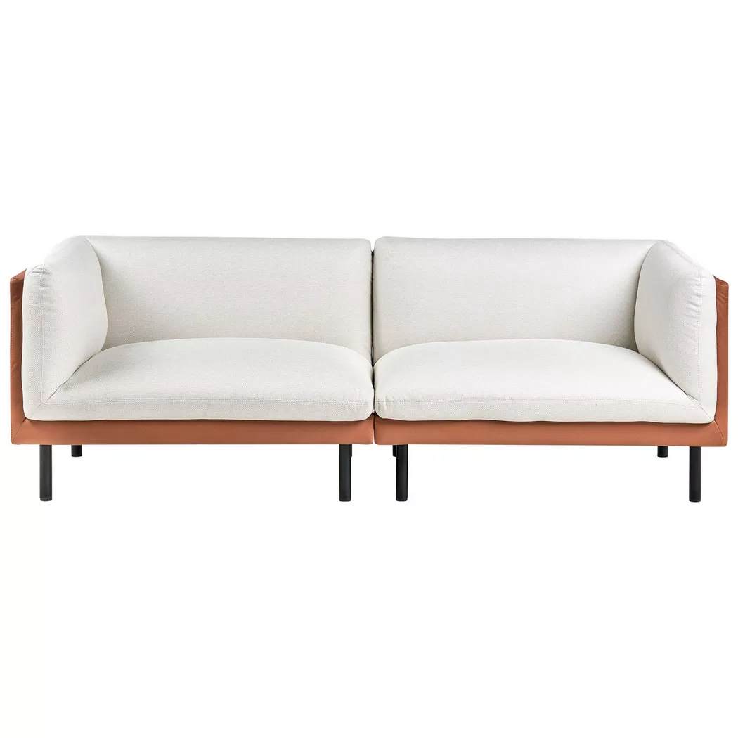 Beliani - 3 Sitzer Sofa aus Kunstleder Modern VORGOD, One Size, Schneeweiss