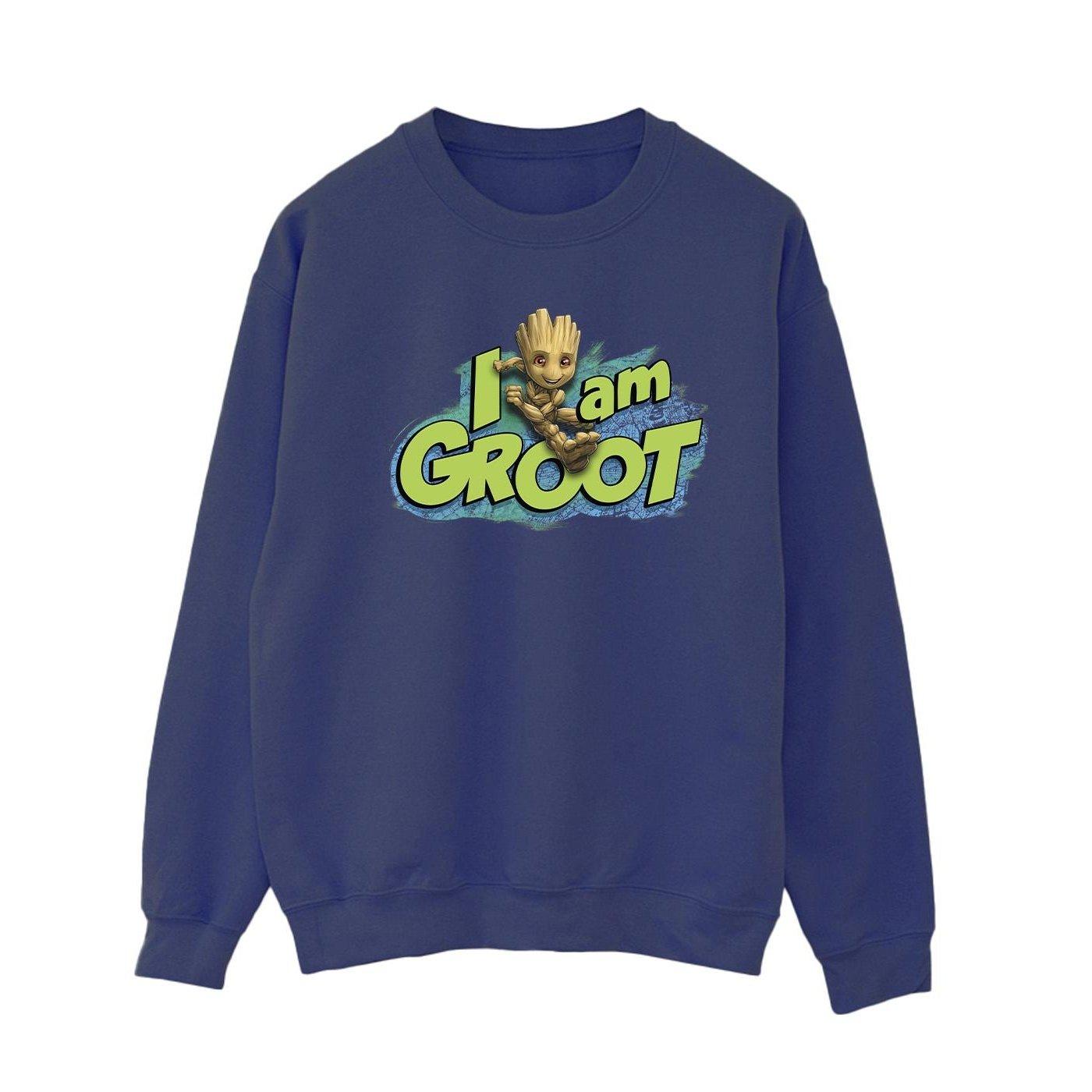 Image of Guardians Of The Galaxy I Am Groot Jumping Sweatshirt Damen Marine XL