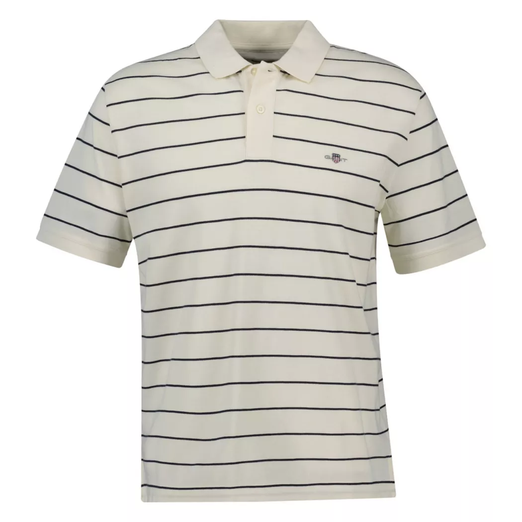 Gant - Poloshirt  Bequem sitzend-STRIPED POLO, für Herren, Elfenbein, Größe 4XL