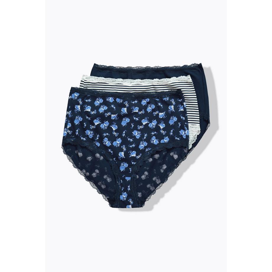 Ulla Popken Maxislips 3er-Pack Spitzenkanten  