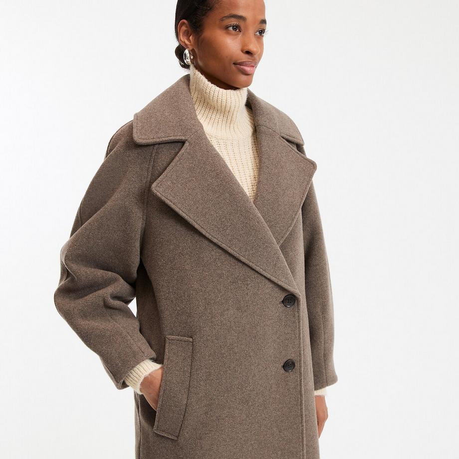 La Redoute Collections Cappotto lungo Chiusura asimmetrica  