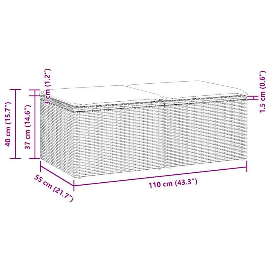 VidaXL set divano da giardino Polirattan  