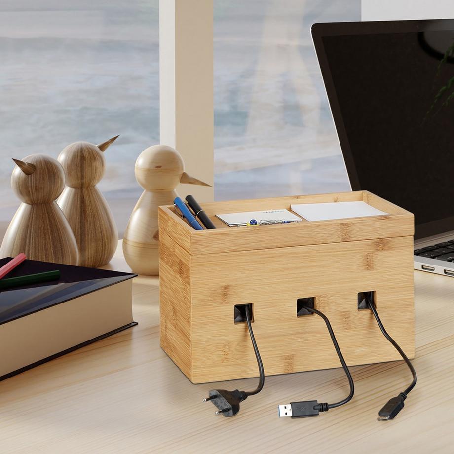 Northix Scatola per cavi in ​​bambù  