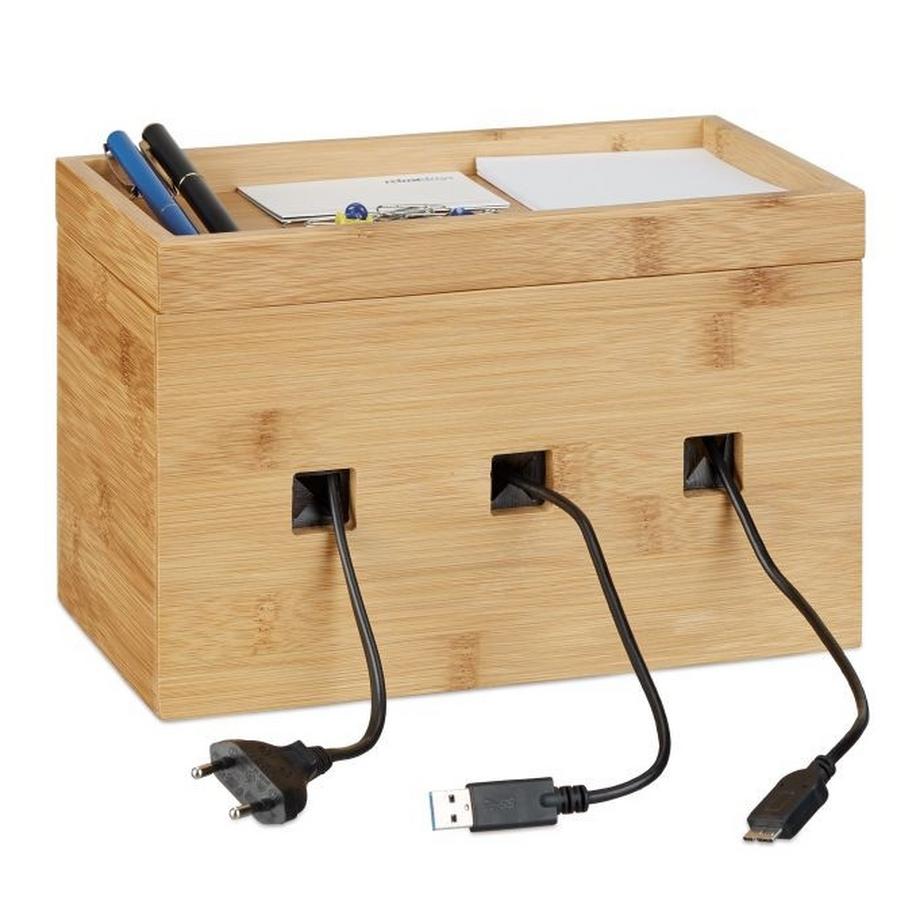 Boîte à câbles en bambou