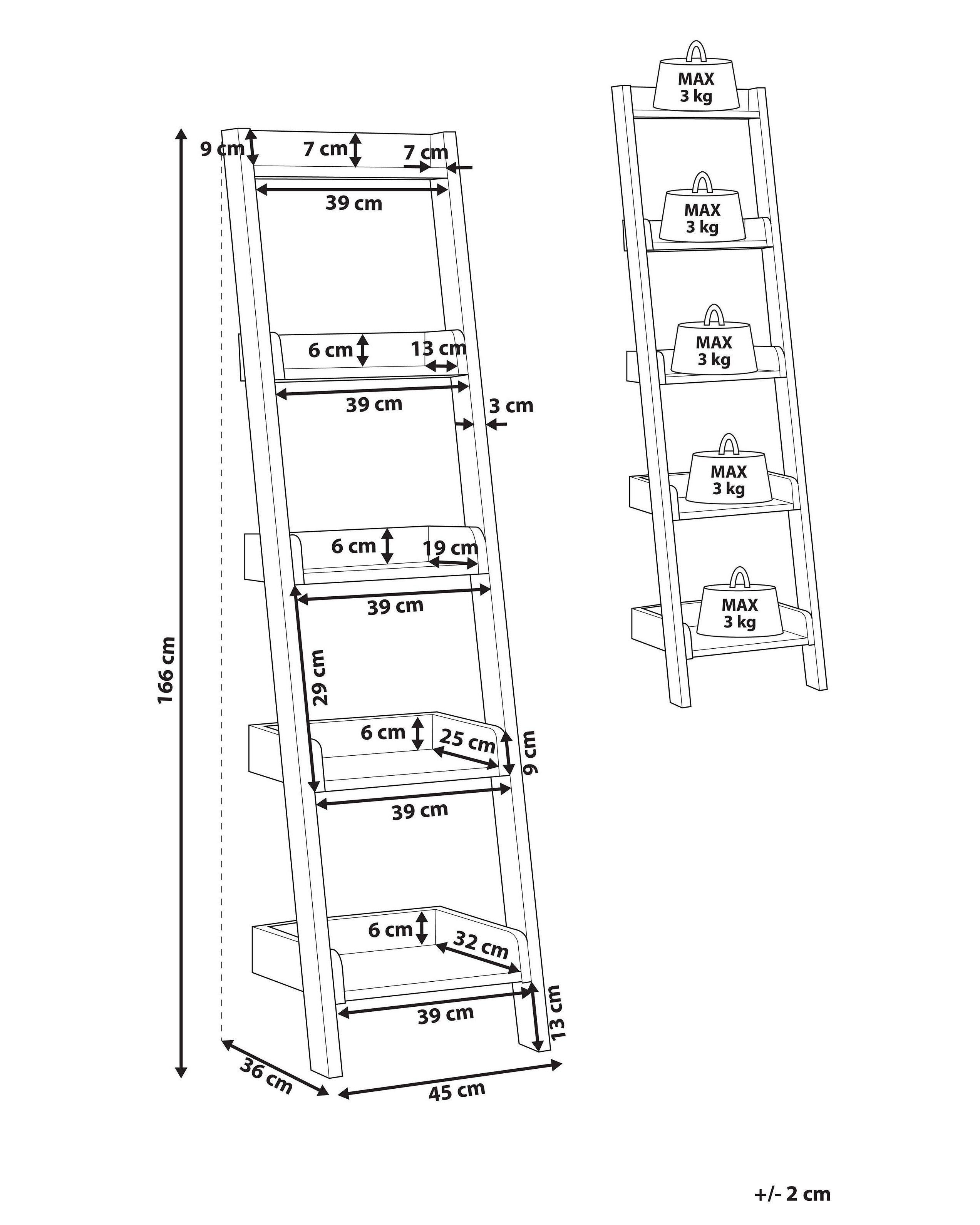 Beliani Bücherregal mit 5 Fächern aus MDF-Platte Skandinavisch MOBILE DUO  