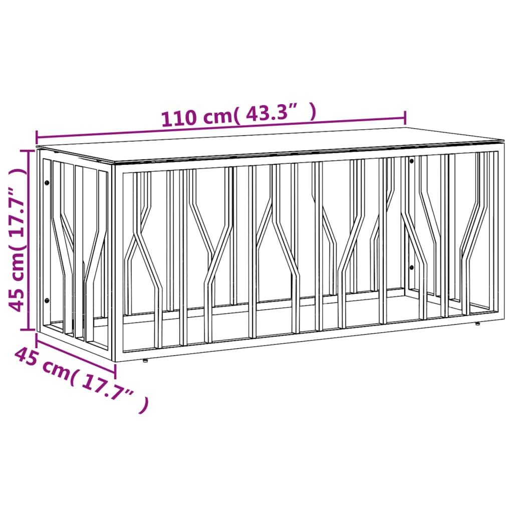 VidaXL Table basse acier inoxydable  