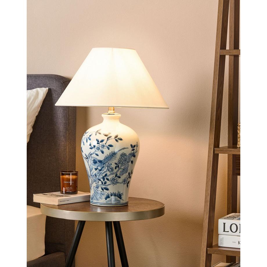 Beliani Lampe à poser en Porcelaine  MAGROS  