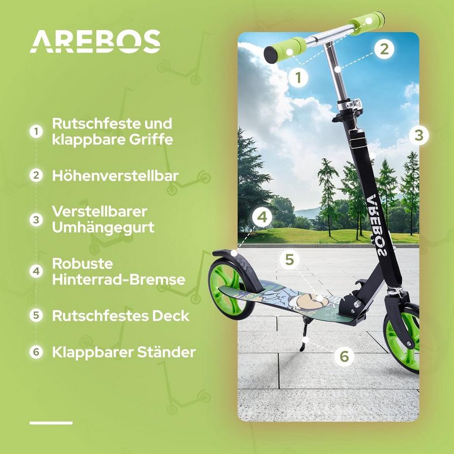 Arebos  Tretroller Kickroller Cityroller Kinderroller Erwachsene Scooter 