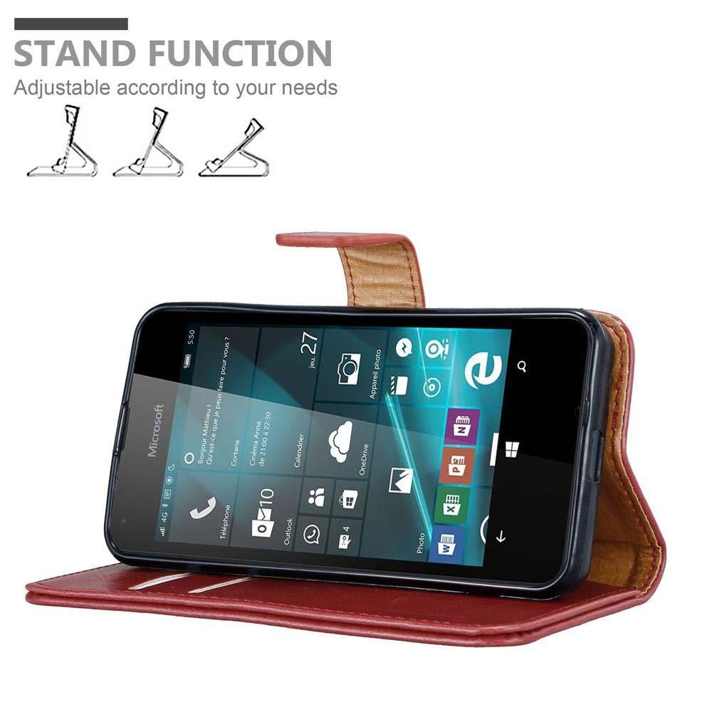 Cadorabo  Housse compatible avec Nokia Lumia 550 - Coque de protection avec fermeture magnétique, fonction de support et compartiment pour carte 