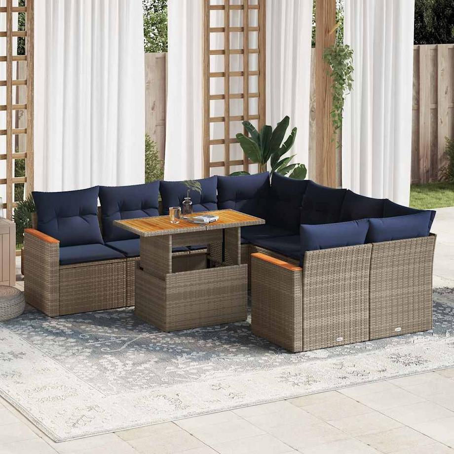 VidaXL set di divani da giardino Polirattan  