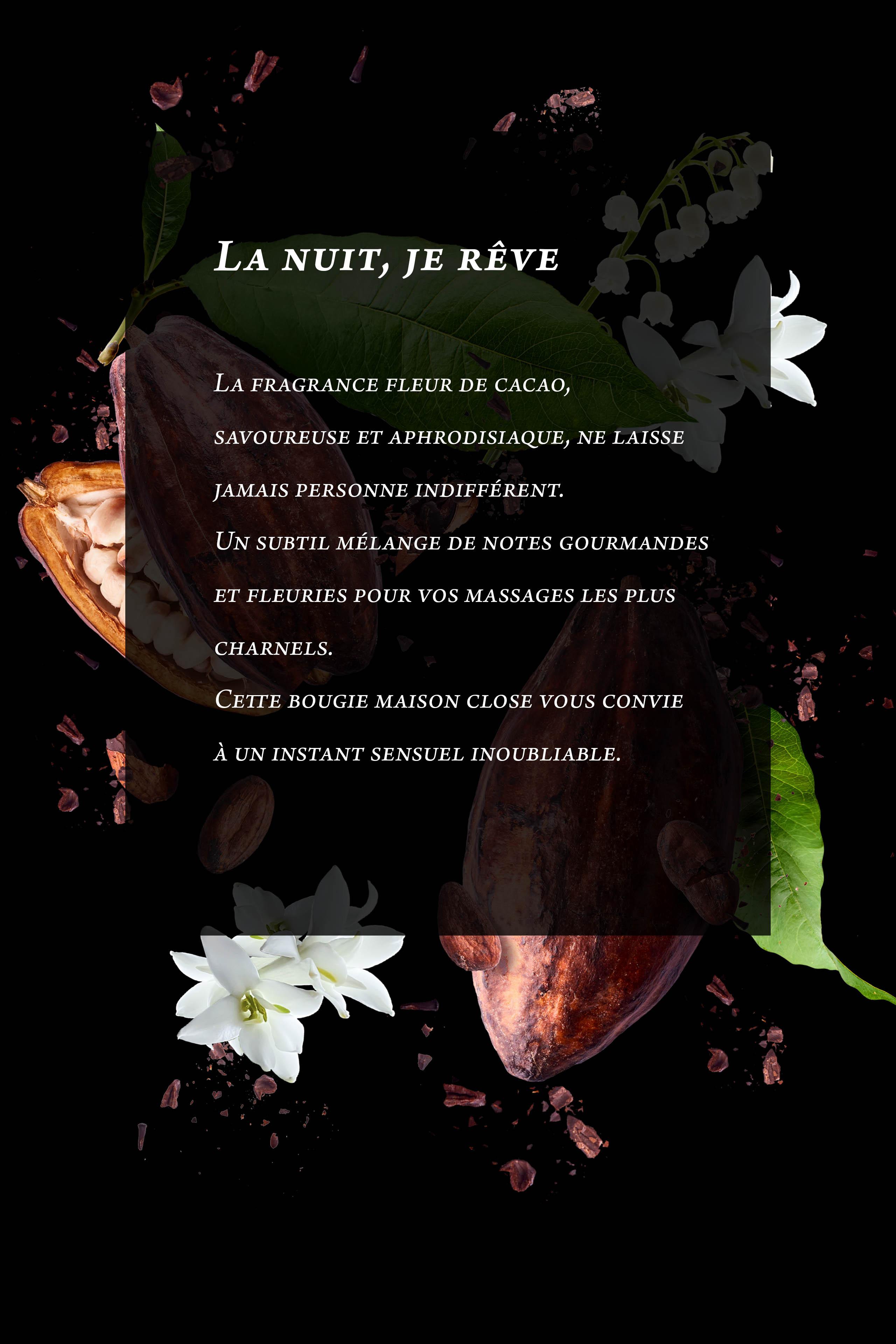 MAISON CLOSE  Massagekerze - La nuit, je rêve - Kakao unde Blüten 