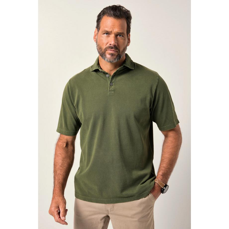 JP1880 Polo Piqué Maniche Corte Collo Francese Look Vintage  