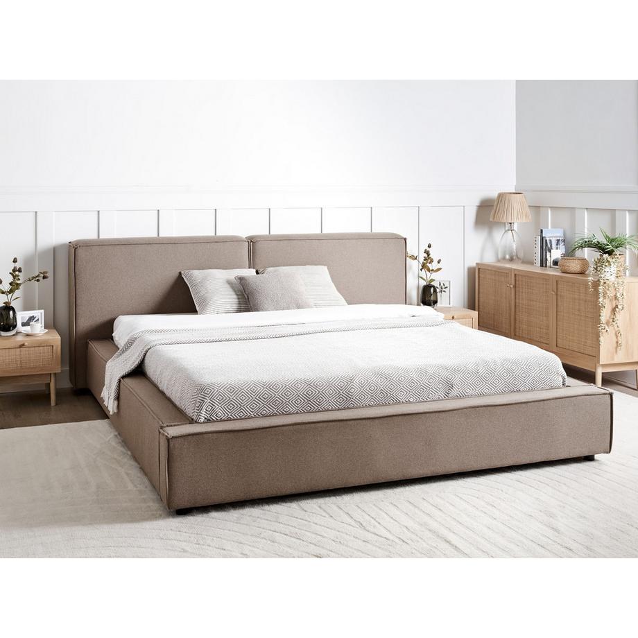 Beliani Lit à eau en Tissu  LINARDS  