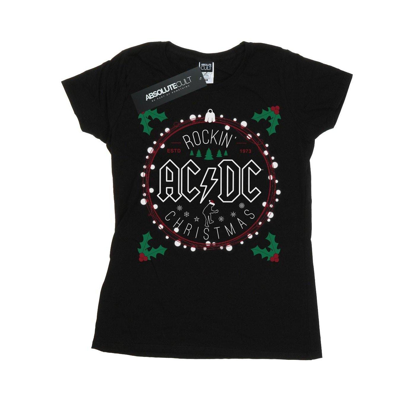 Image of Acdc Christmas Circle Tshirt Damen Schwarz L