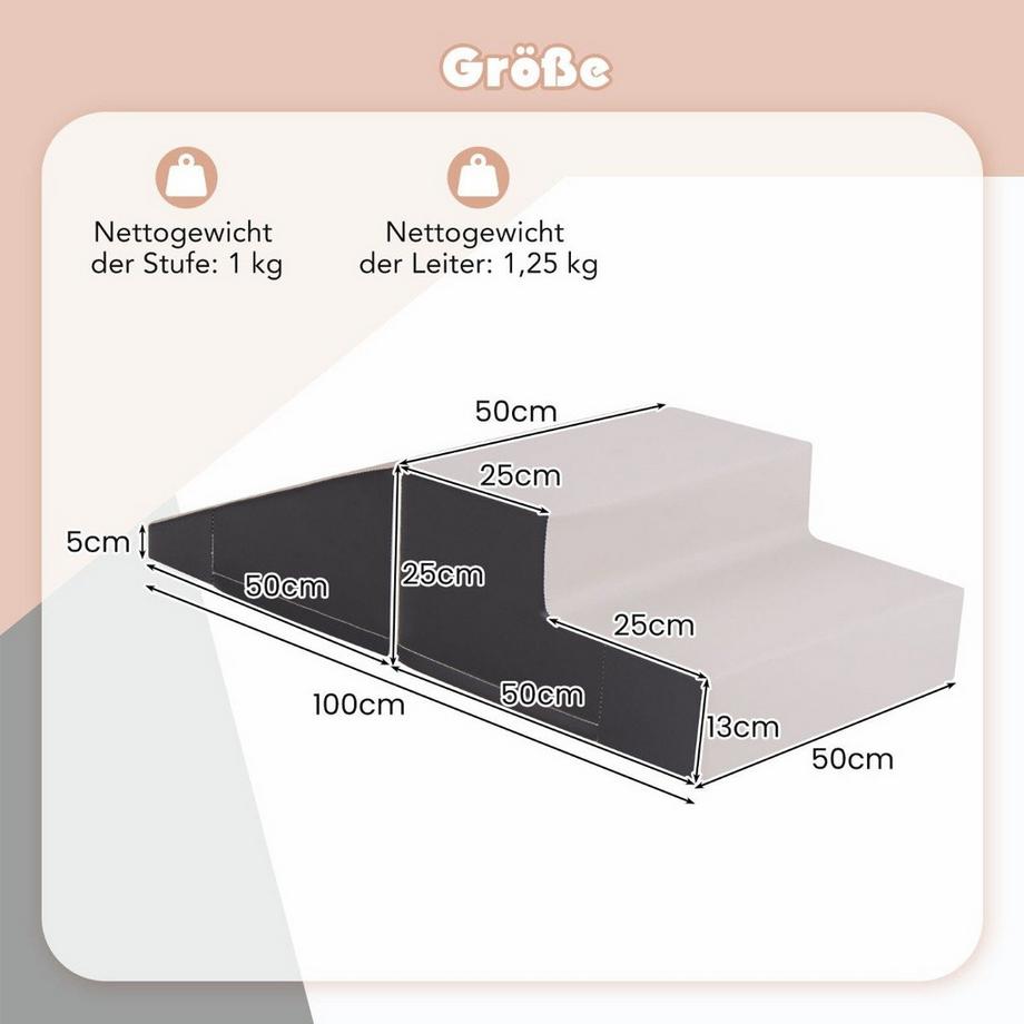 Northix  2 TLG. Kinder Schaumstoff Bausteine zum Toben & Klettern Softbausteine Riesenbausteine Schwarz 