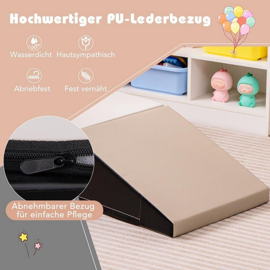 Northix  2 TLG. Kinder Schaumstoff Bausteine zum Toben & Klettern Softbausteine Riesenbausteine Schwarz 