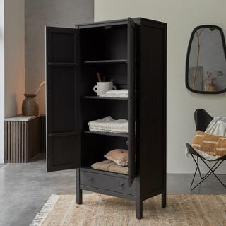 Tikamoon Schrank aus massivem Kiefernholz Thaki Black  