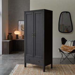 Tikamoon Schrank aus massivem Kiefernholz Thaki Black  