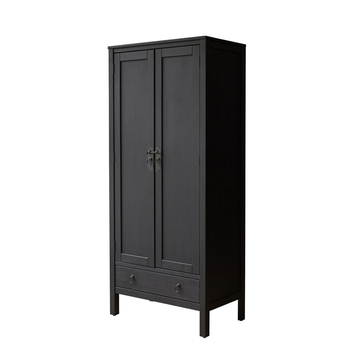 Tikamoon Schrank aus massivem Kiefernholz Thaki Black  