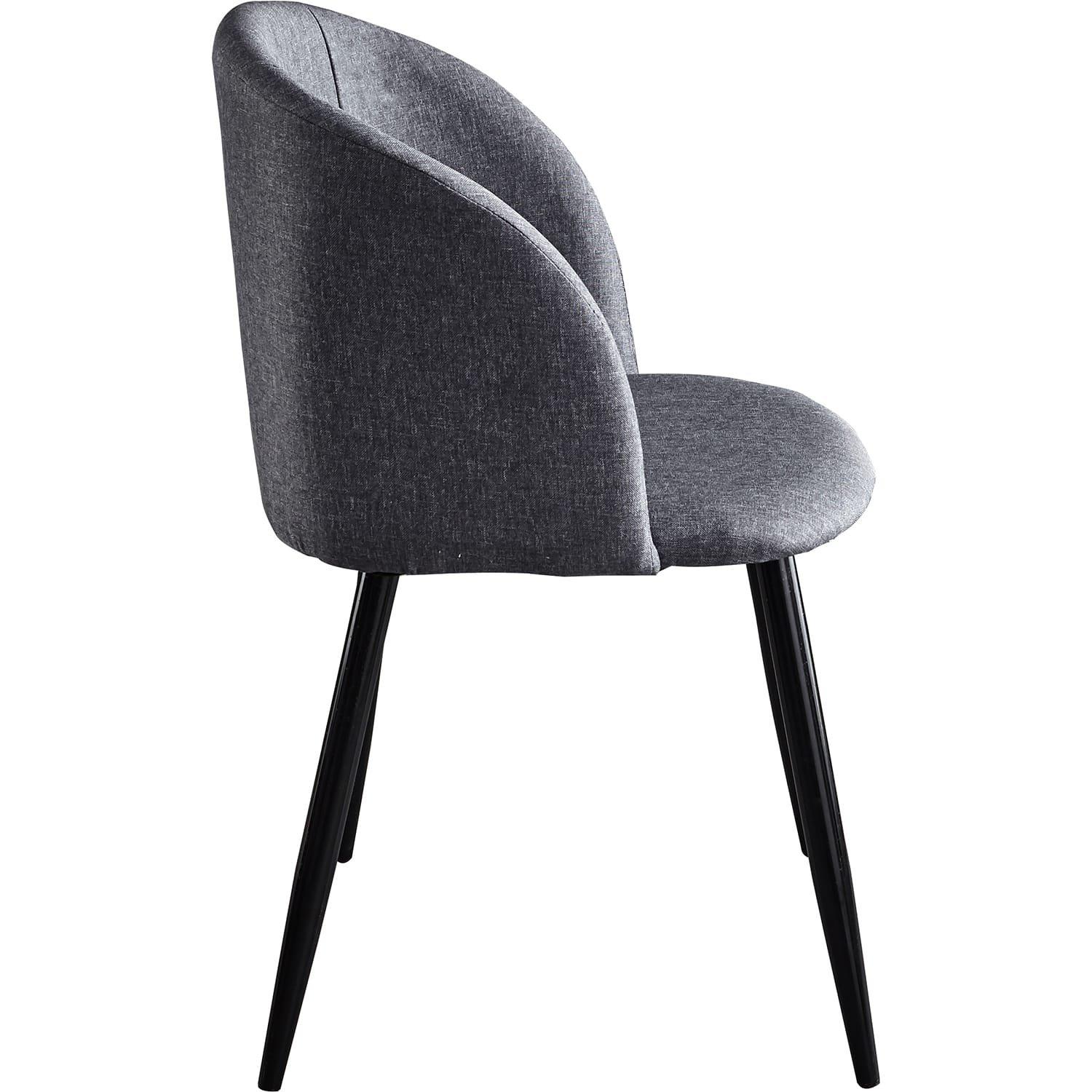 mutoni Chaise de salle à manger avec accoudoirs Curona gris foncé (lot de 2)  