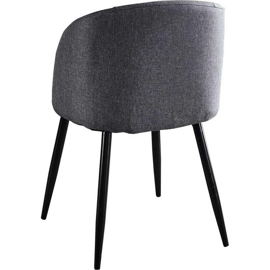 mutoni Sedia da pranzo con braccioli Curona grigio scuro (set di 2)  