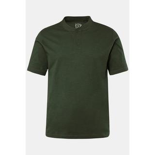 JP1880  Maglia serafino con mezze maniche, scollo a girocollo e abbottonatura, fino alla tg. 8XL 