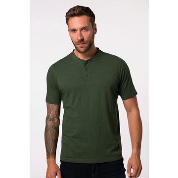 T-shirt Henley à manches courtes. Col rond et patte de boutonnage - jusqu'au 8 XL