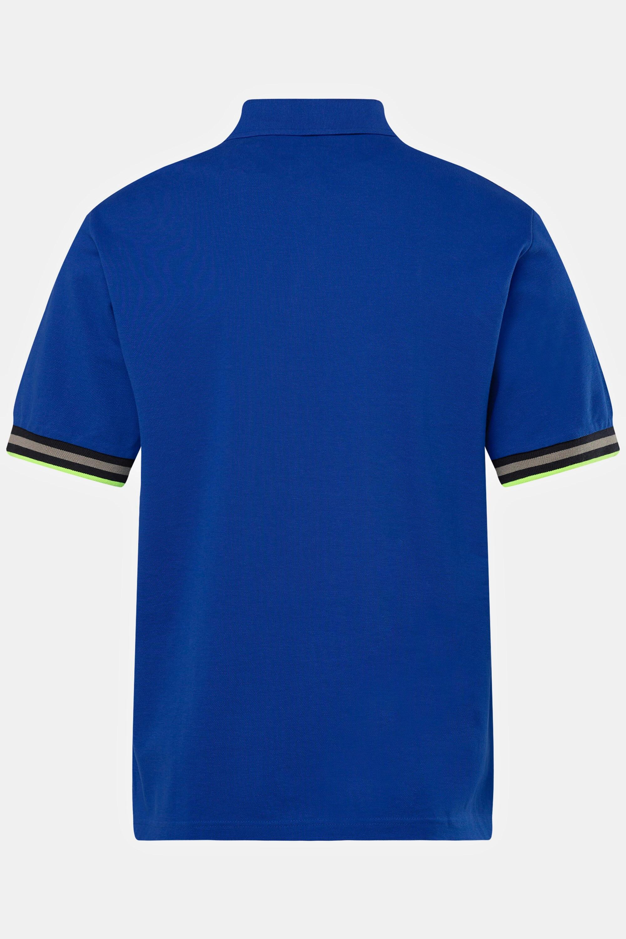 JP1880  Maglia polo in piqué con mezze maniche e orli con righe, fino alla tg. 8XL 