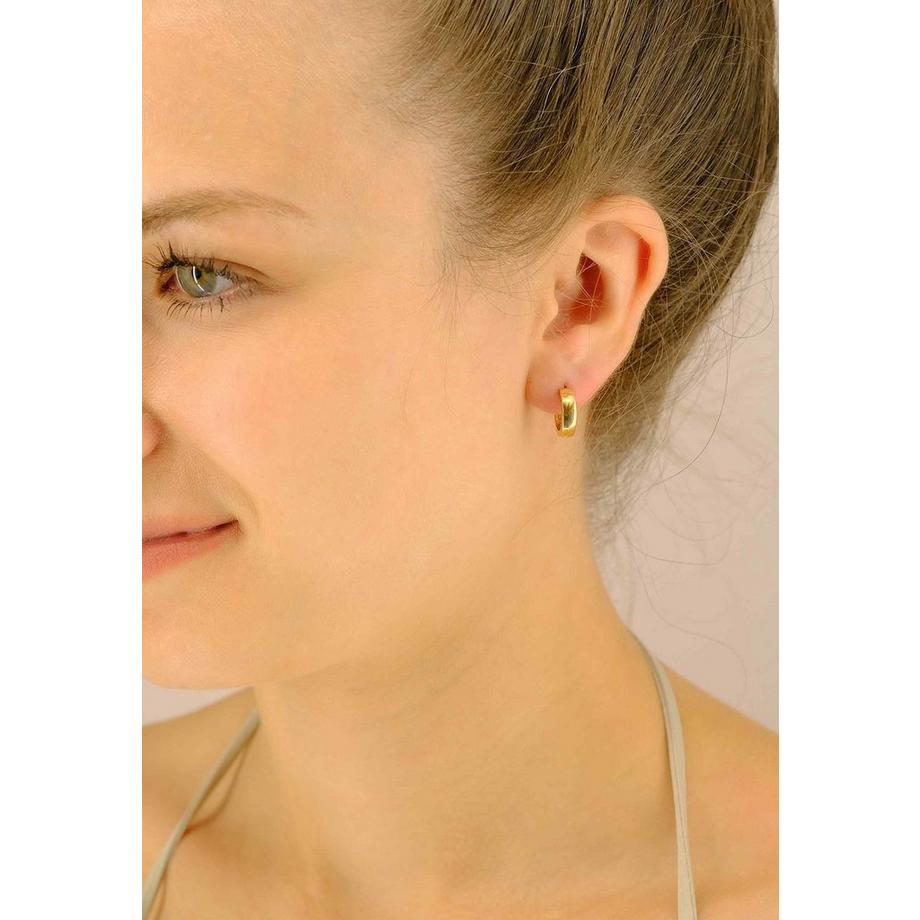 MUAU Schmuck  Creolen Gelbgold 750 U-Profil Scharnier 12.5mm 