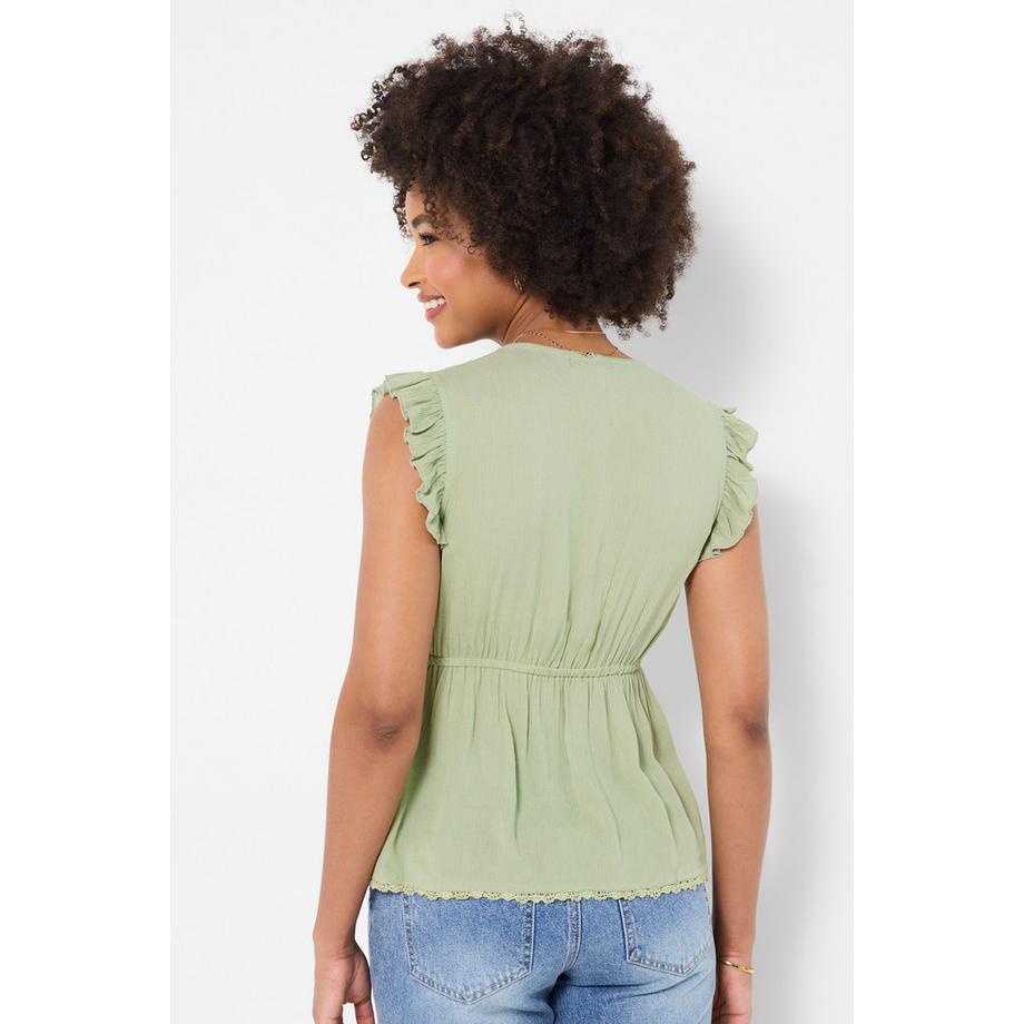 Joe Browns Top Ricamato con Dettaglio in Paillettes e Orlo in Pizzo  